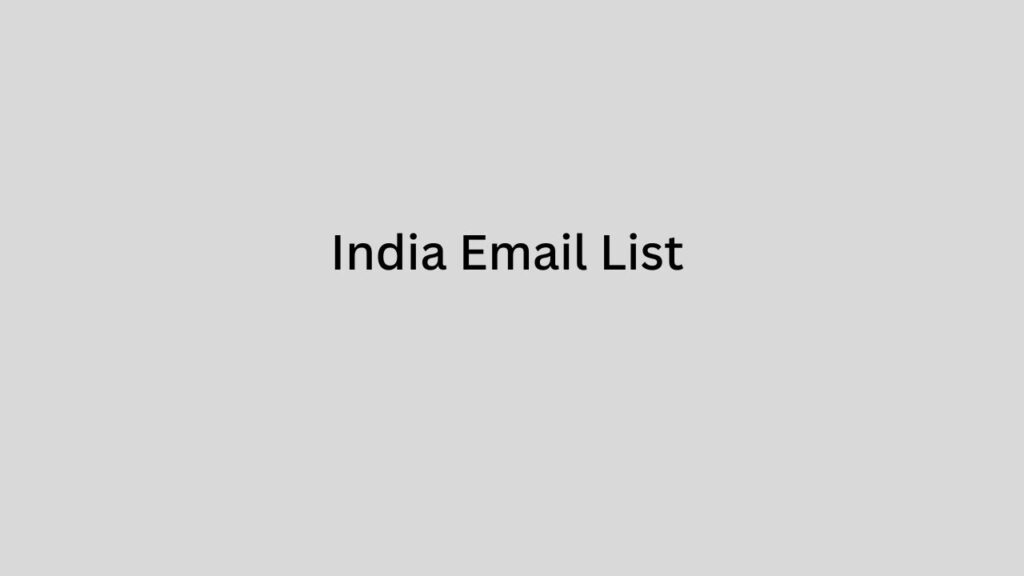 India Email List