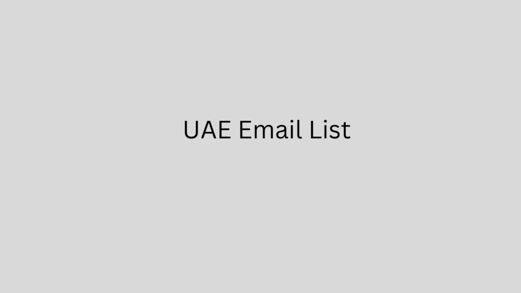 UAE Email List